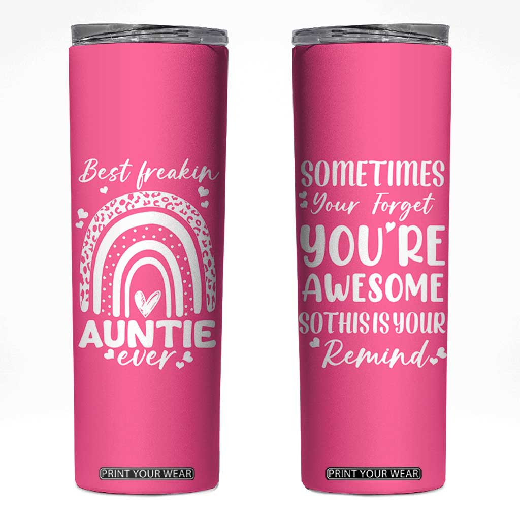 Aunt Gifts Skinny Tumbler Gift For New Aunts Auntie Birthday TB10 Pink Print Your Wear