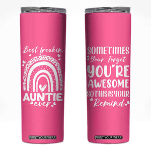 Aunt Gifts Skinny Tumbler Gift For New Aunts Auntie Birthday TB10 Pink Print Your Wear