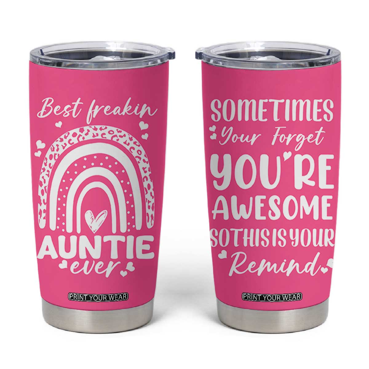 Aunt Gifts Tumbler Cup Gift For New Aunts Auntie Birthday TB10 Pink Print Your Wear