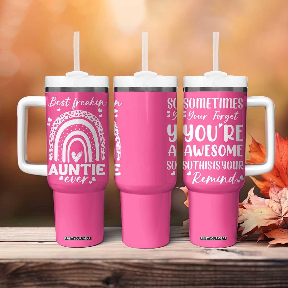 Aunt Gifts Tumbler With Handle Gift For New Aunts Auntie Birthday TB10 Print Your Wear