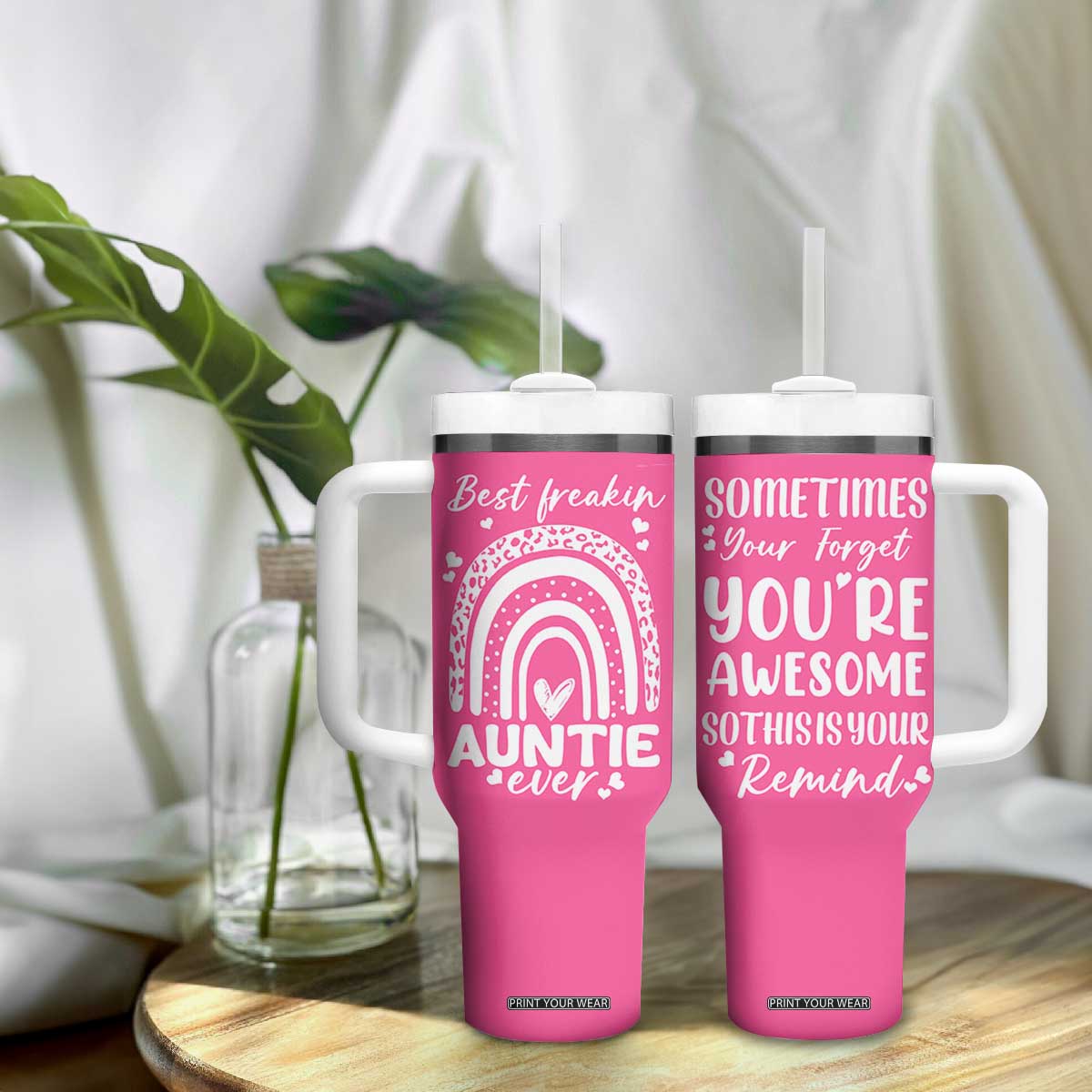 Aunt Gifts Tumbler With Handle Gift For New Aunts Auntie Birthday TB10 Print Your Wear