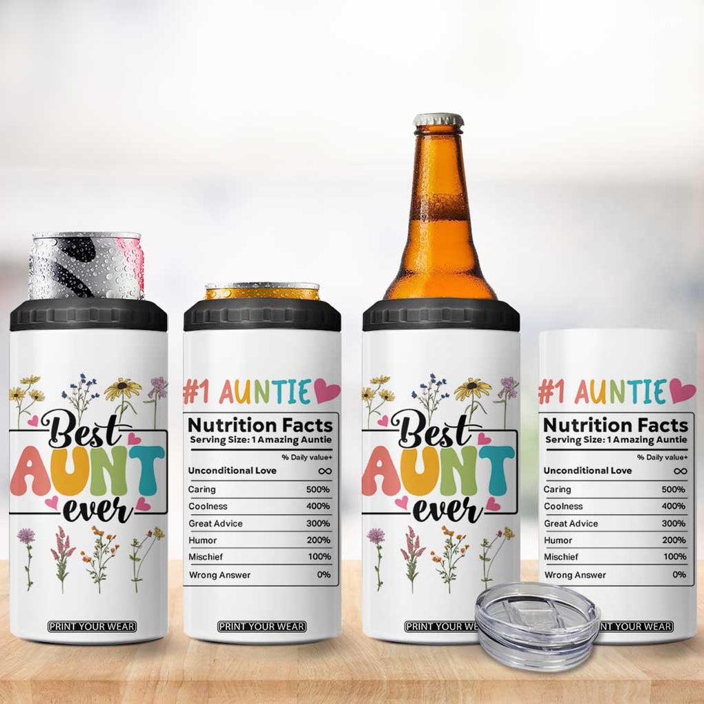Funny Aunt 4 in 1 Can Cooler Tumbler Best Auntie Ever TB10 Print Your Wear