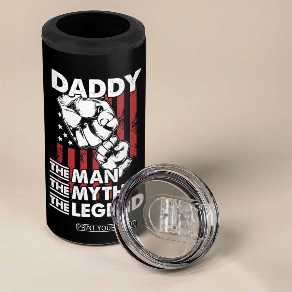 Christmas Gifts for Dad 4 in 1 Can Cooler Tumbler Daddy The Man The Myth The Legend American Flag Father's Day TB10 Print Your Wear