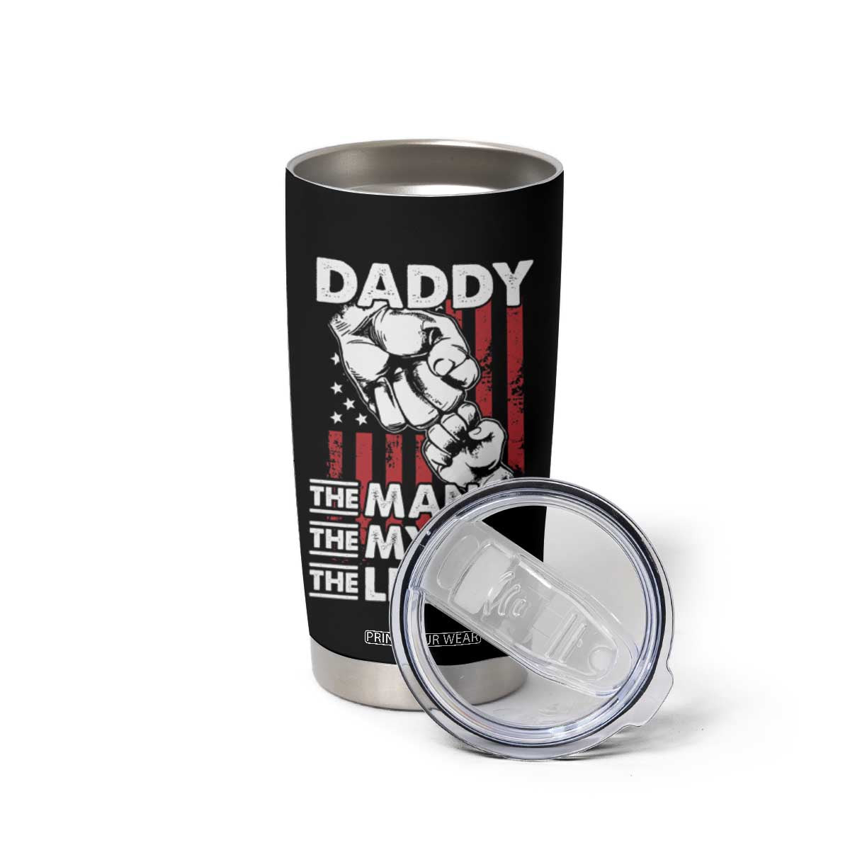 Christmas Gifts for Dad Tumbler Cup Daddy The Man The Myth The Legend American Flag Father's Day TB10 Print Your Wear