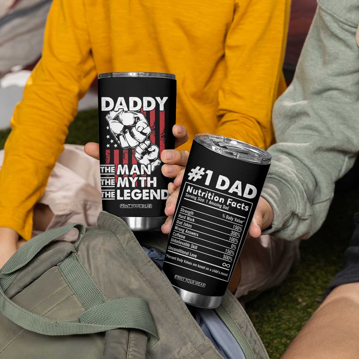 Christmas Gifts for Dad Tumbler Cup Daddy The Man The Myth The Legend American Flag Father's Day TB10 Print Your Wear