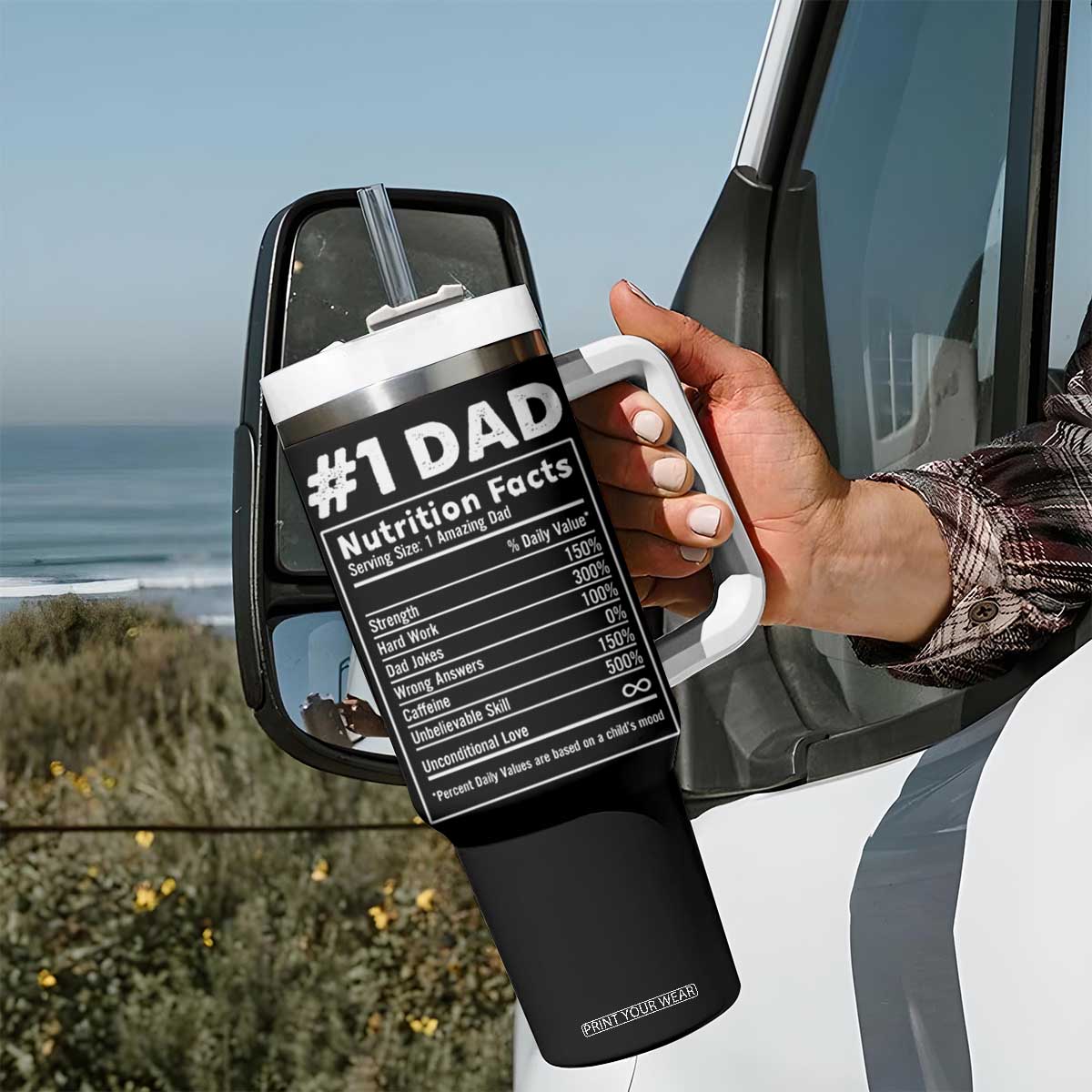 Christmas Gifts for Dad Tumbler With Handle Daddy The Man The Myth The Legend American Flag Father's Day TB10 Print Your Wear