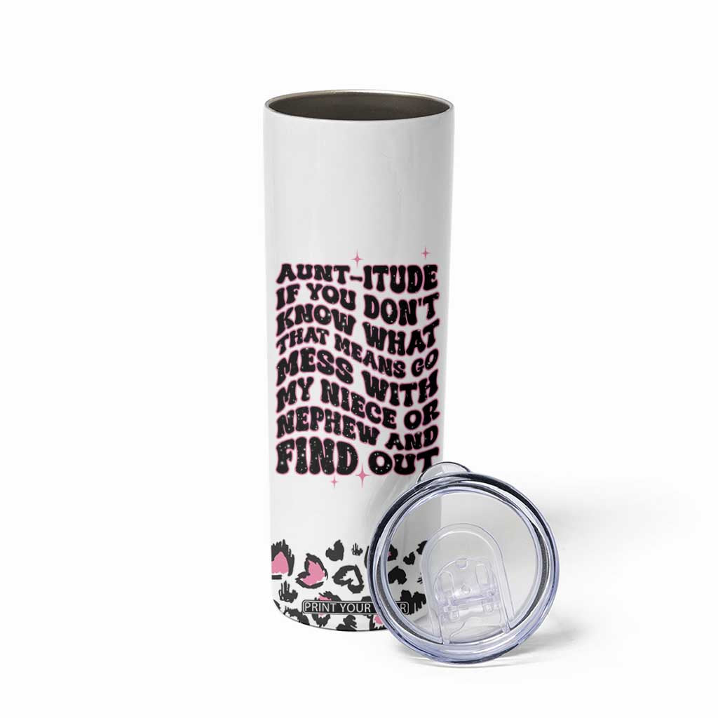 Best Aunt Gifts Skinny Tumbler Gift For New Aunts Auntie Birthday Leopard Print TB10 Print Your Wear