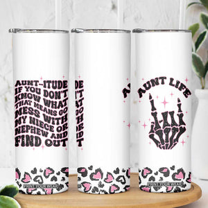 Best Aunt Gifts Skinny Tumbler Gift For New Aunts Auntie Birthday Leopard Print TB10 Print Your Wear