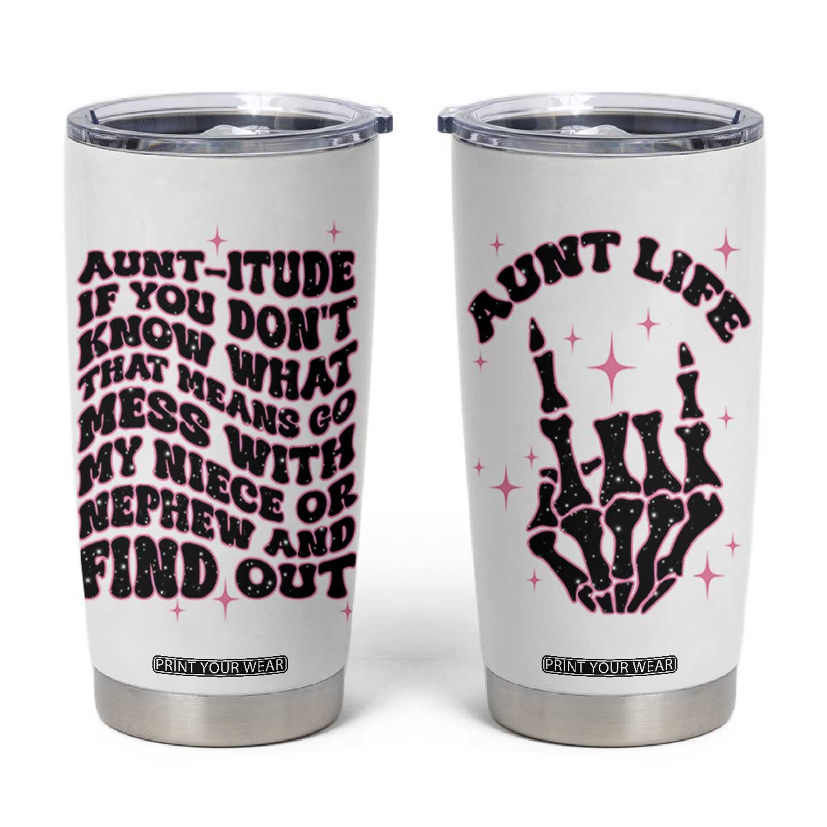 Best Aunt Gifts Tumbler Cup Gift For New Aunts Auntie Birthday Leopard Print TB10 White Print Your Wear