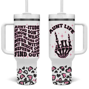 Best Aunt Gifts Tumbler With Handle Gift For New Aunts Auntie Birthday Leopard Print TB10 One Size: 40 oz White Print Your Wear