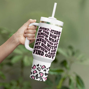 Best Aunt Gifts Tumbler With Handle Gift For New Aunts Auntie Birthday Leopard Print TB10 Print Your Wear