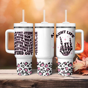 Best Aunt Gifts Tumbler With Handle Gift For New Aunts Auntie Birthday Leopard Print TB10 Print Your Wear