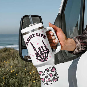 Best Aunt Gifts Tumbler With Handle Gift For New Aunts Auntie Birthday Leopard Print TB10 Print Your Wear
