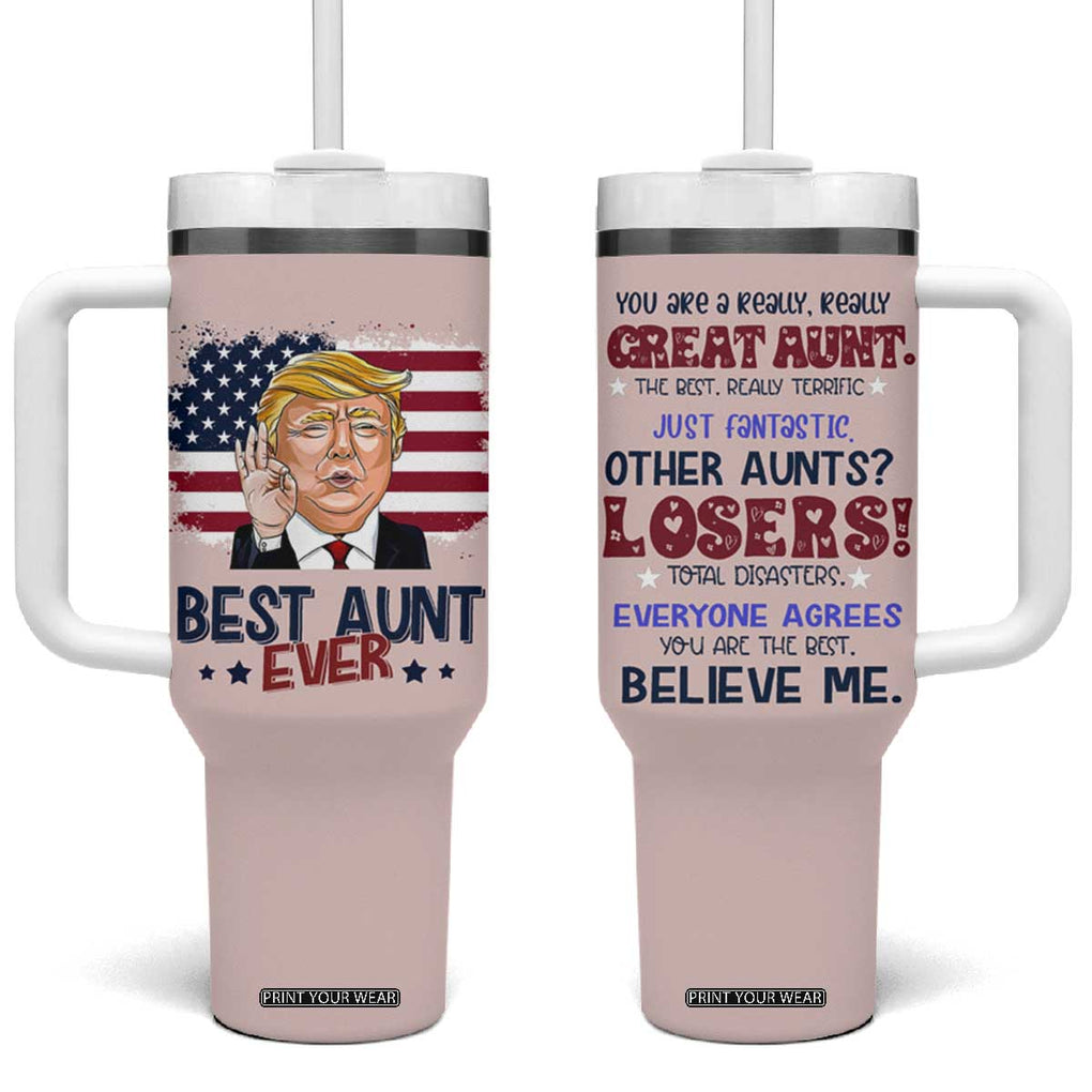 Funny Auntie Tumbler With Handle Best Aunt Ever TB10 One Size: 40 oz Pink Print Your Wear