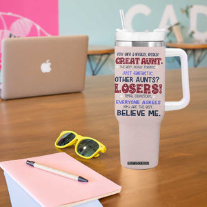 Funny Auntie Tumbler With Handle Best Aunt Ever TB10 Print Your Wear