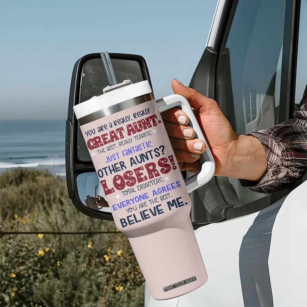 Funny Auntie Tumbler With Handle Best Aunt Ever TB10 Print Your Wear