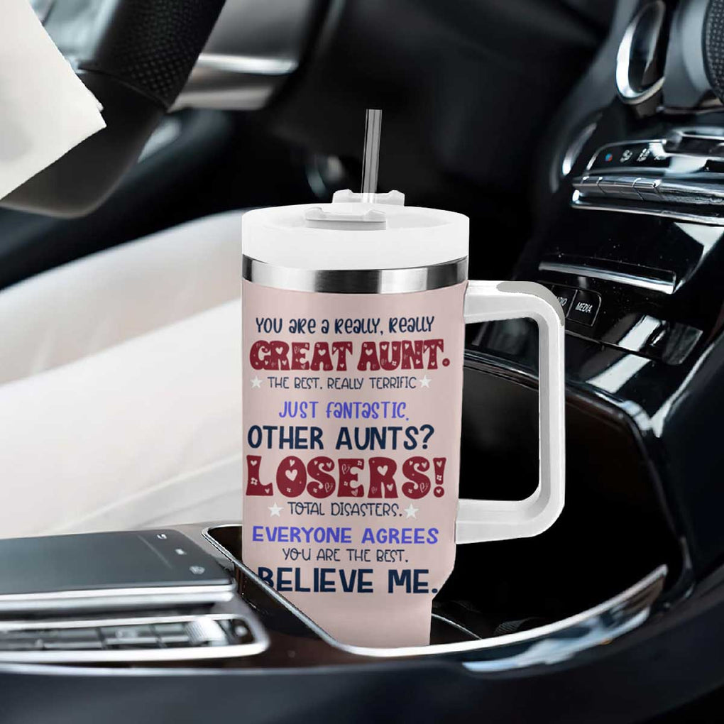 Funny Auntie Tumbler With Handle Best Aunt Ever TB10 Print Your Wear
