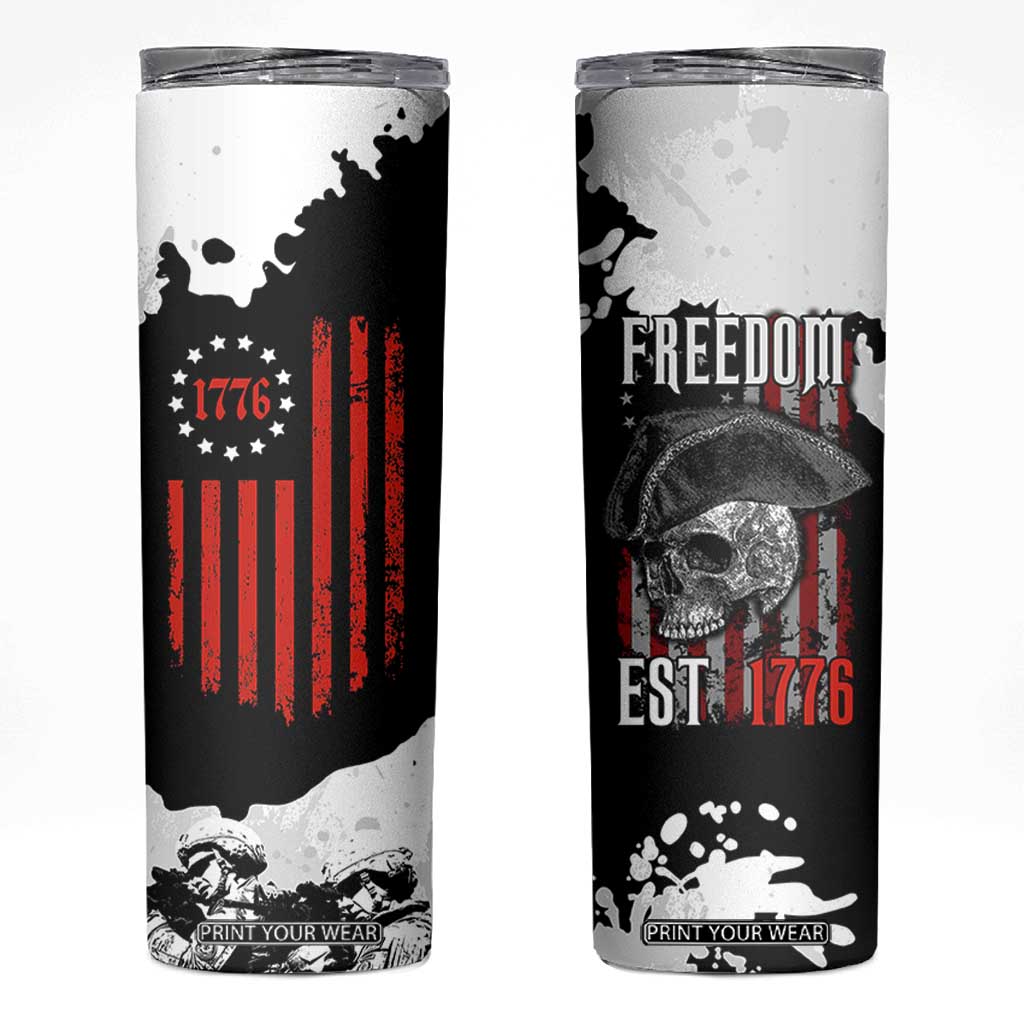 US Patriot Skinny Tumbler Freedom 250 Years Of Freedom 1776 2026 American Flag TB10 Black Print Your Wear