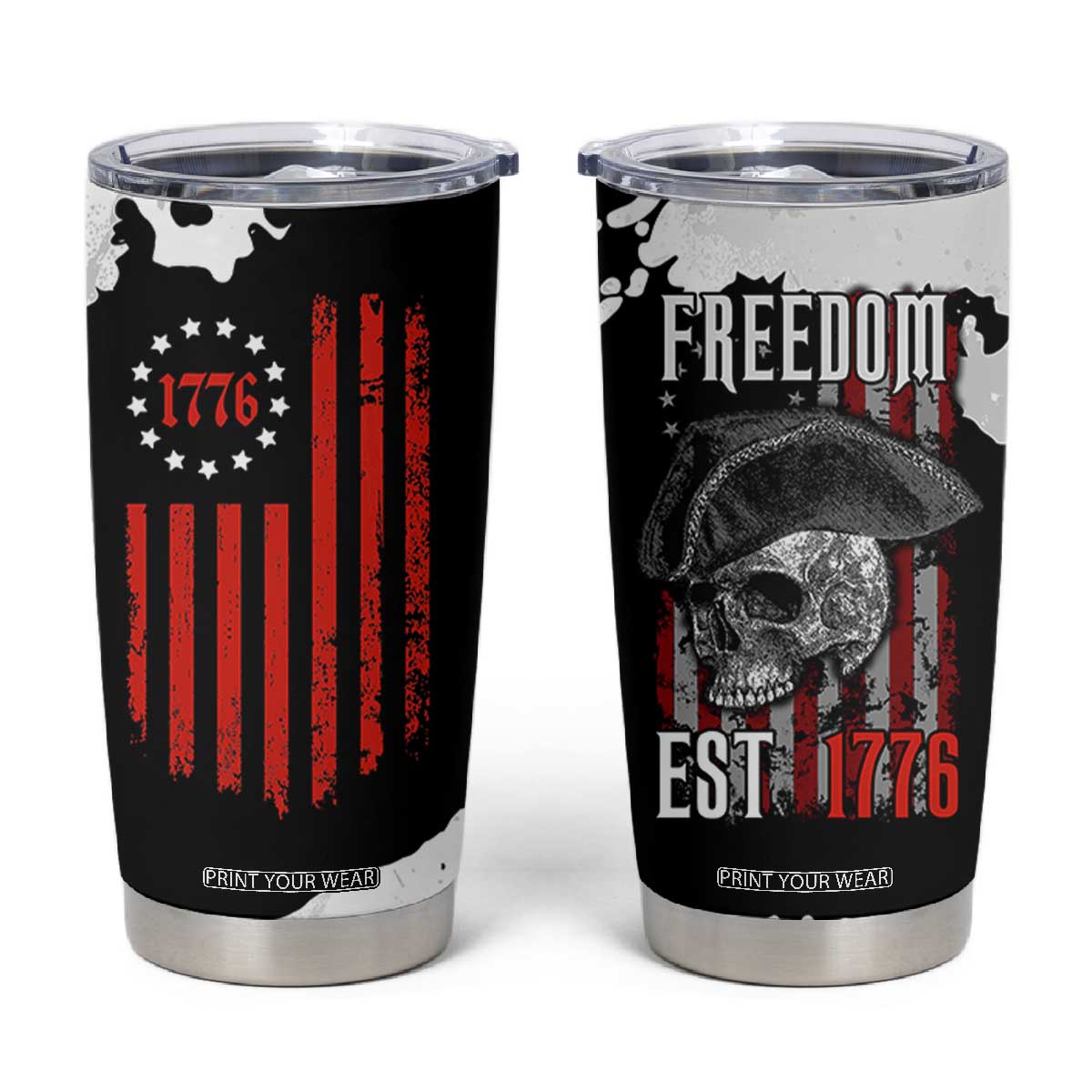 US Patriot Tumbler Cup Freedom 250 Years Of Freedom 1776 2026 American Flag TB10 Black Print Your Wear