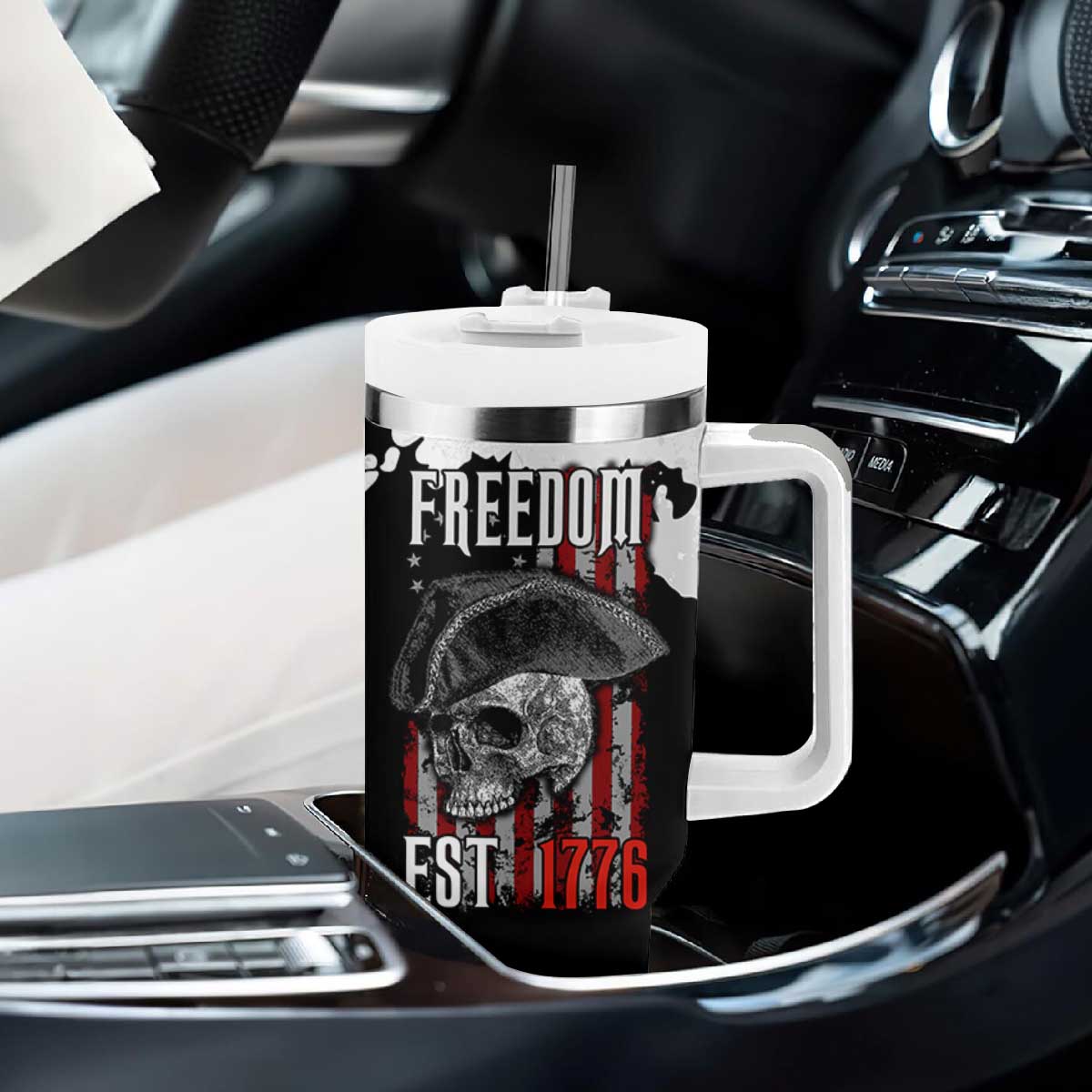 US Patriot Tumbler With Handle Freedom 250 Years Of Freedom 1776 2026 American Flag TB10 Print Your Wear