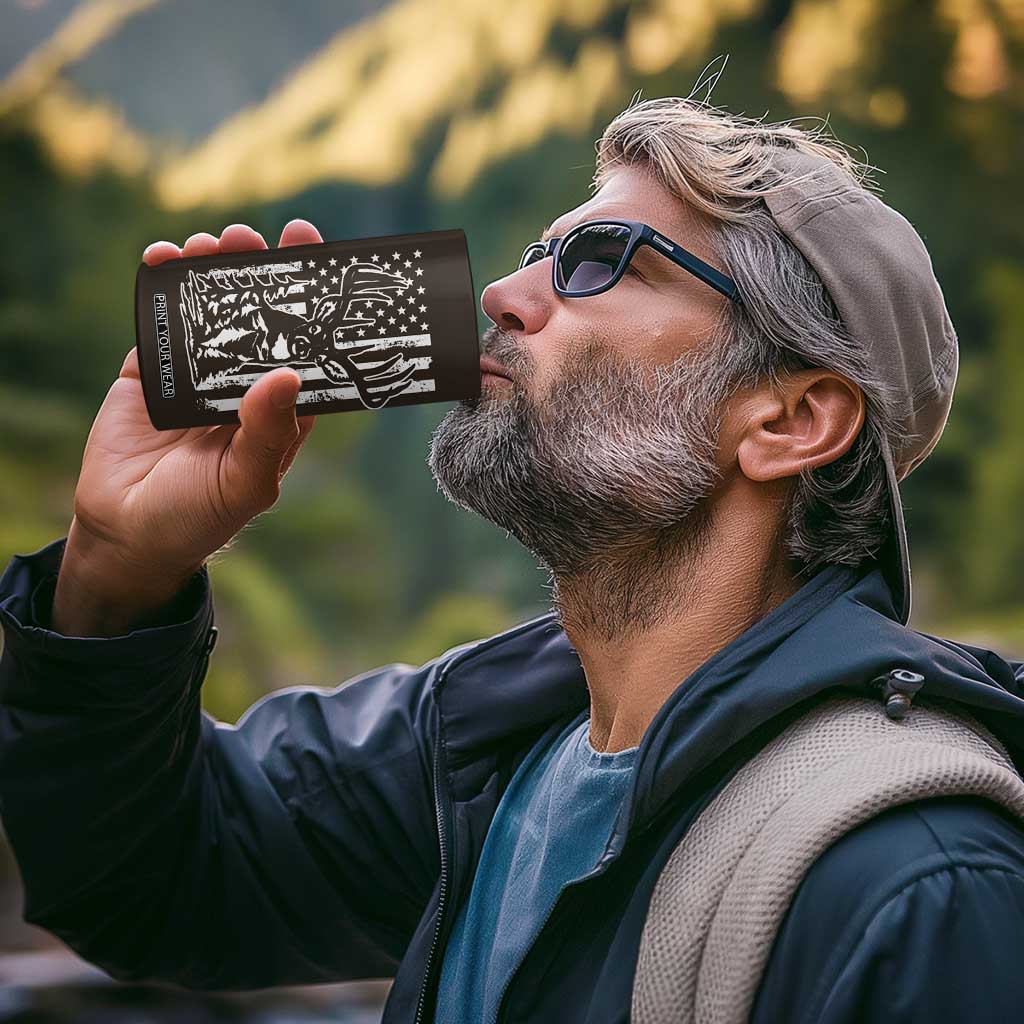 Deer Hunters 4 in 1 Can Cooler Tumbler Best Buckin' Dad Ever Funny Fathers Day Christmas Gifts for Dad TB10 Print Your Wear