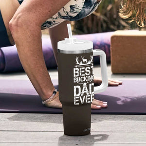 Deer Hunters Tumbler With Handle Best Buckin' Dad Ever Funny Fathers Day Christmas Gifts for Dad TB10 Print Your Wear
