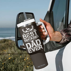 Deer Hunters Tumbler With Handle Best Buckin' Dad Ever Funny Fathers Day Christmas Gifts for Dad TB10 Print Your Wear