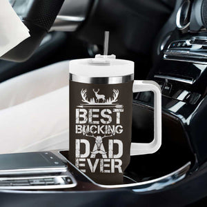Deer Hunters Tumbler With Handle Best Buckin' Dad Ever Funny Fathers Day Christmas Gifts for Dad TB10 Print Your Wear