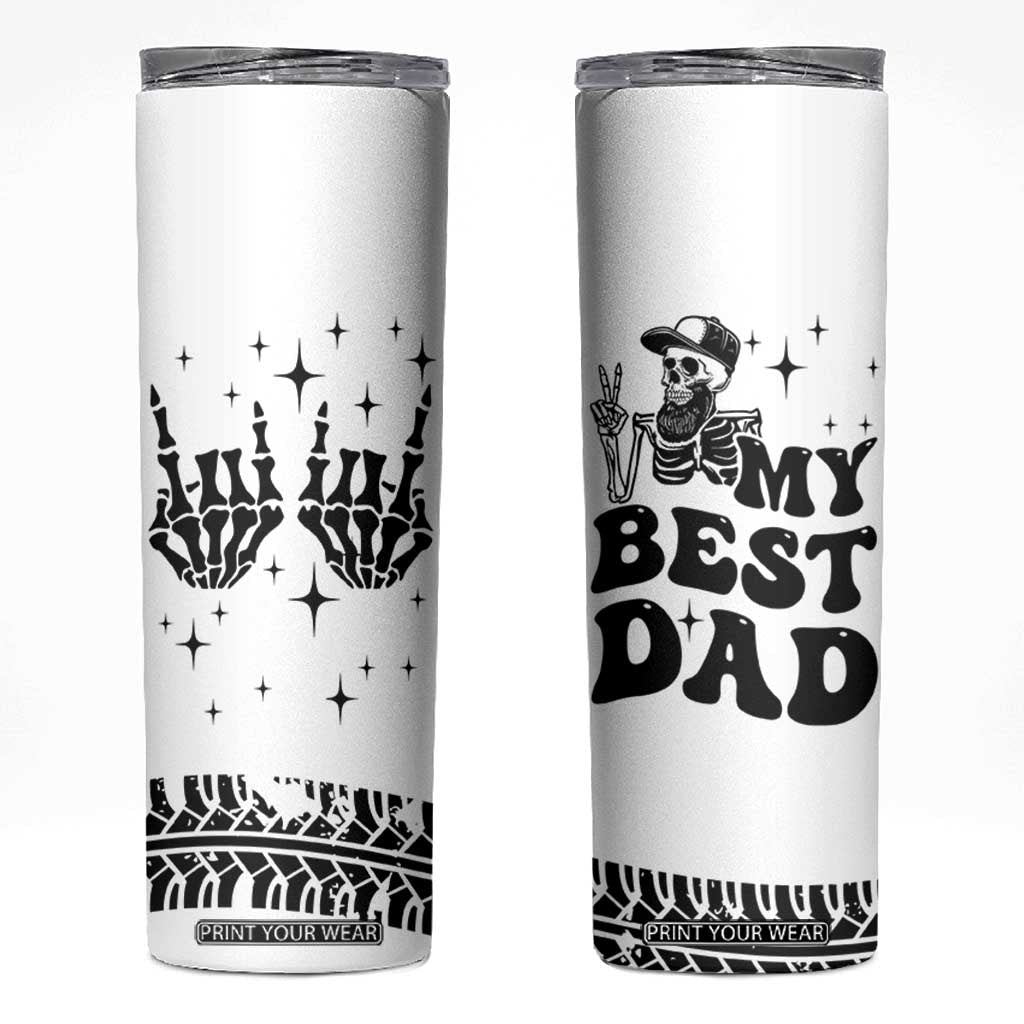 Dad Gifts Skinny Tumbler Cool Skeleton Fathers Day TB10 White Print Your Wear