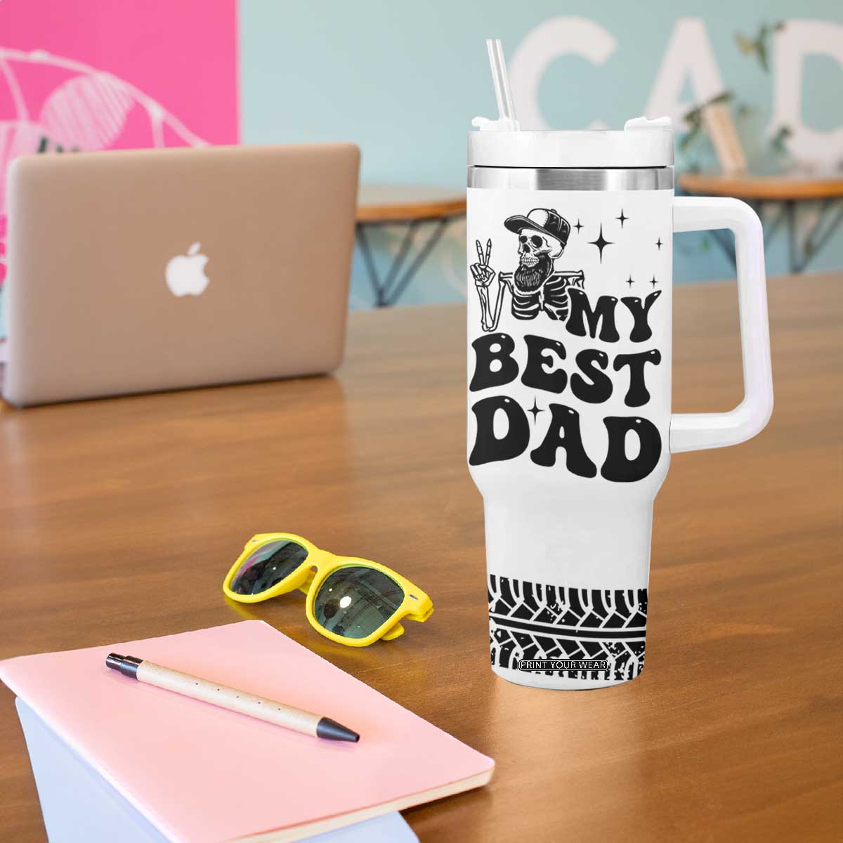 Dad Gifts Tumbler With Handle Cool Skeleton Fathers Day TB10 Print Your Wear