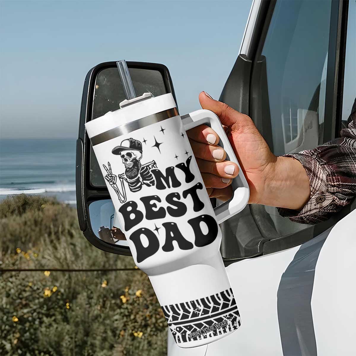Dad Gifts Tumbler With Handle Cool Skeleton Fathers Day TB10 Print Your Wear