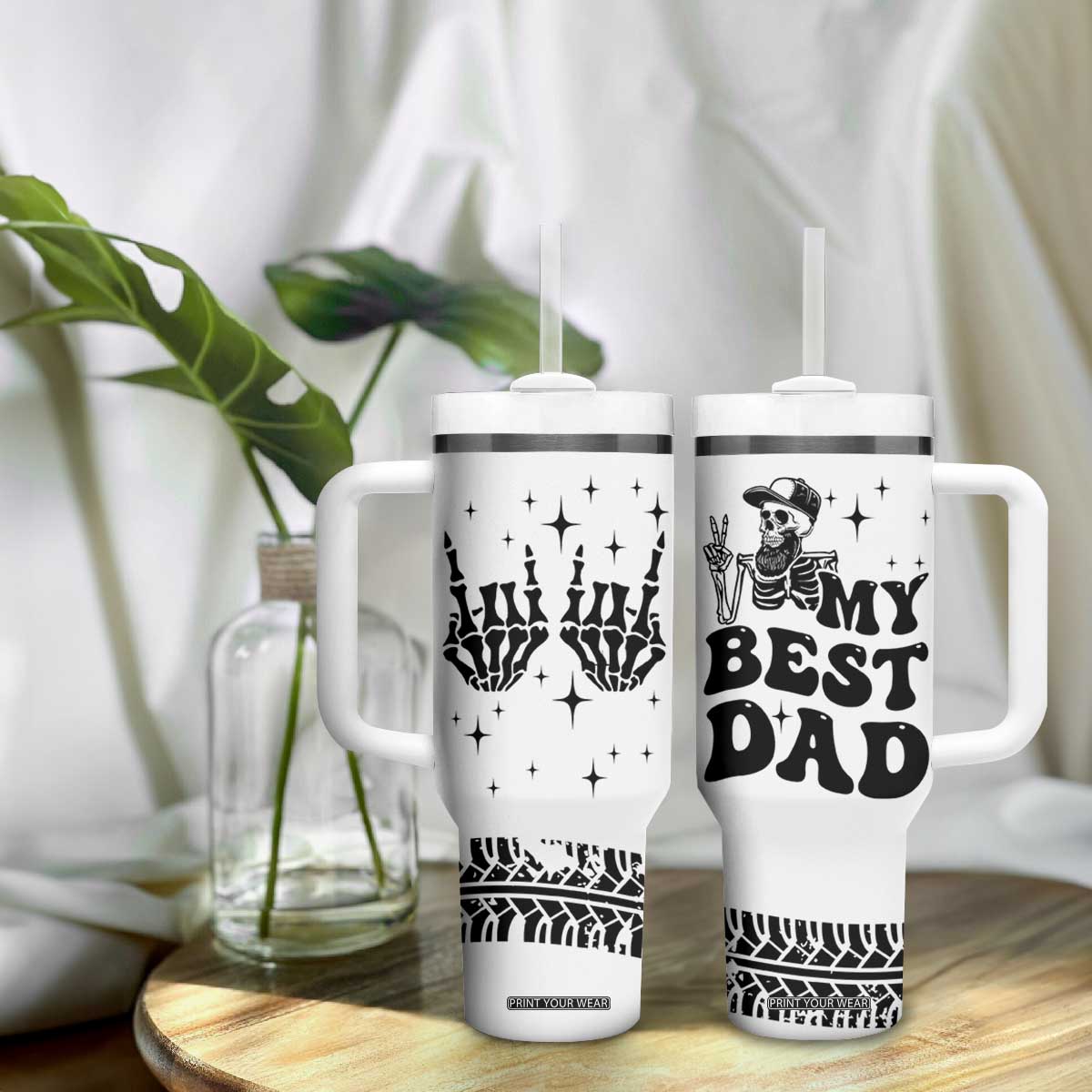Dad Gifts Tumbler With Handle Cool Skeleton Fathers Day TB10 Print Your Wear