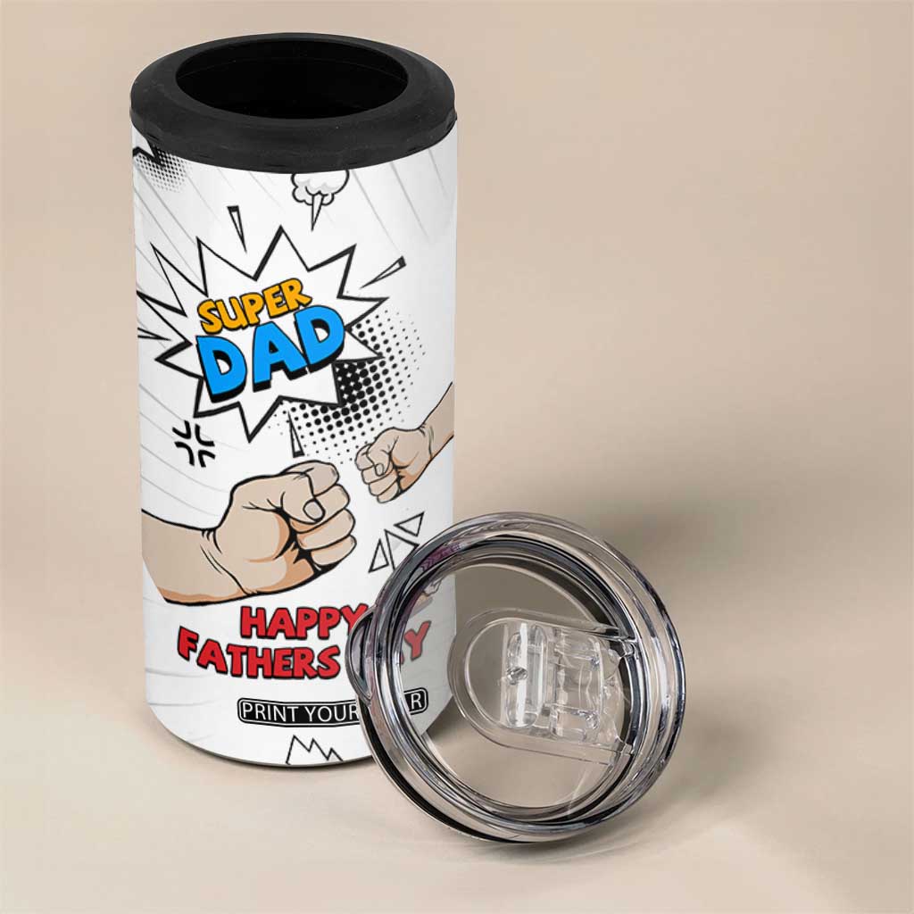 Fathers Day Gift For Dad 4 in 1 Can Cooler Tumbler Super Dad TB10 Print Your Wear