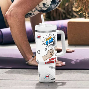 Fathers Day Gift For Dad Tumbler With Handle Super Dad TB10 Print Your Wear