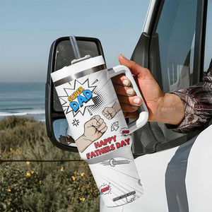 Fathers Day Gift For Dad Tumbler With Handle Super Dad TB10 Print Your Wear