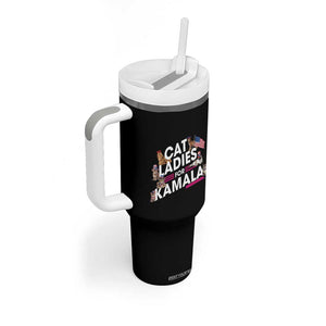 Harris 2024 Tumbler With Handle Cat Lady Ladies for Kamala Madam President TB10 Print Your Wear