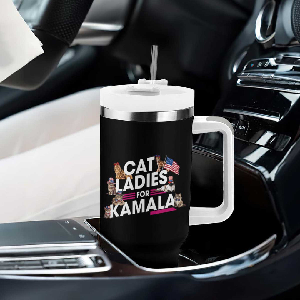Harris 2024 Tumbler With Handle Cat Lady Ladies for Kamala Madam President TB10 Print Your Wear