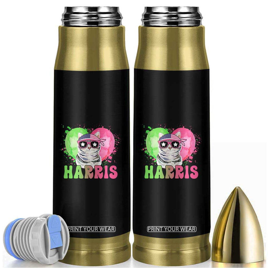 Harris 2024 Presidential Election Bullet Tumbler Cat Lady Ladies for Kamala Madam President TB10 Black Print Your Wear