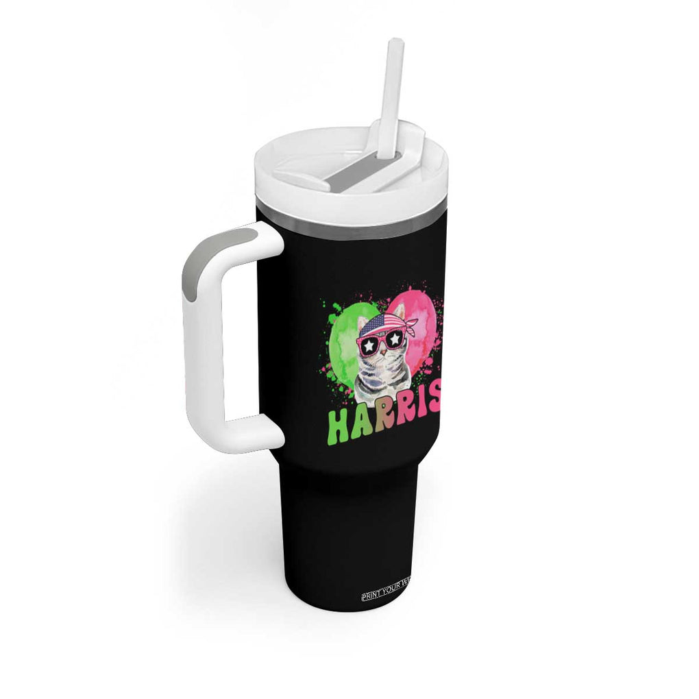 Harris 2024 Presidential Election Tumbler With Handle Cat Lady Ladies for Kamala Madam President TB10 Print Your Wear