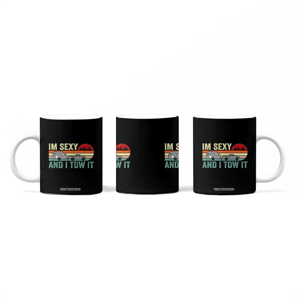 Funny Camping RV Coffee Mug Im Sexy And I Tow It Vintage Camper Truck Leopard TB10 Print Your Wear