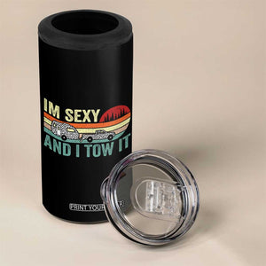 Funny Camping RV 4 in 1 Can Cooler Tumbler Im Sexy And I Tow It Vintage Camper Truck Leopard TB10 Print Your Wear