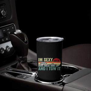 Funny Camping RV Tumbler Cup Im Sexy And I Tow It Vintage Camper Truck Leopard TB10 Print Your Wear