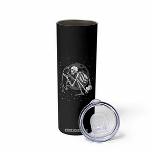 Skeleton and Black Cat Skinny Tumbler Skull Kitty Cute Goth Halloween Pet TB10 Print Your Wear