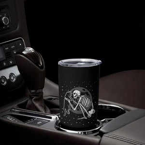 Skeleton and Black Cat Tumbler Cup Skull Kitty Cute Goth Halloween Pet TB10 Print Your Wear