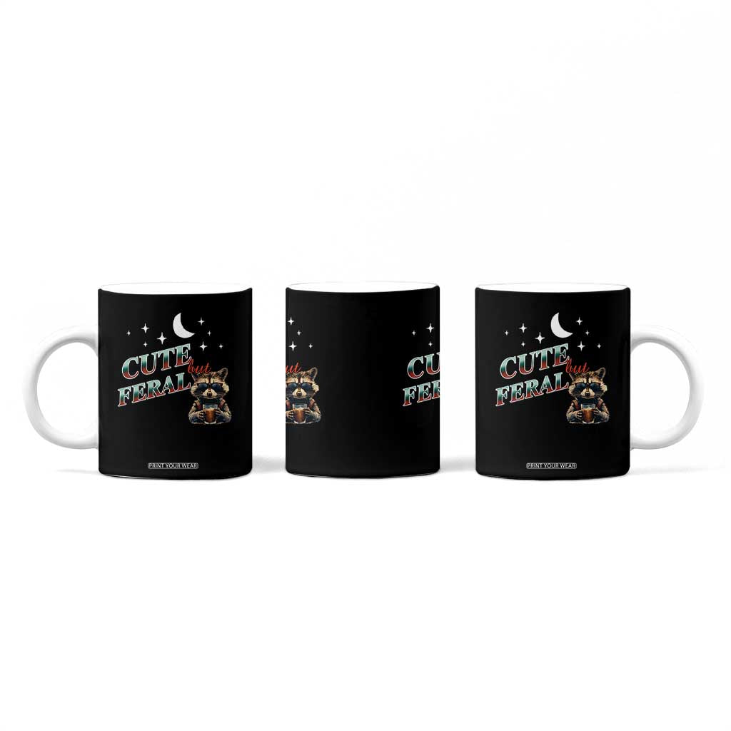 Funny Raccoon Cute But Feral Coffee Mug Cute But Feral TB10 Print Your Wear