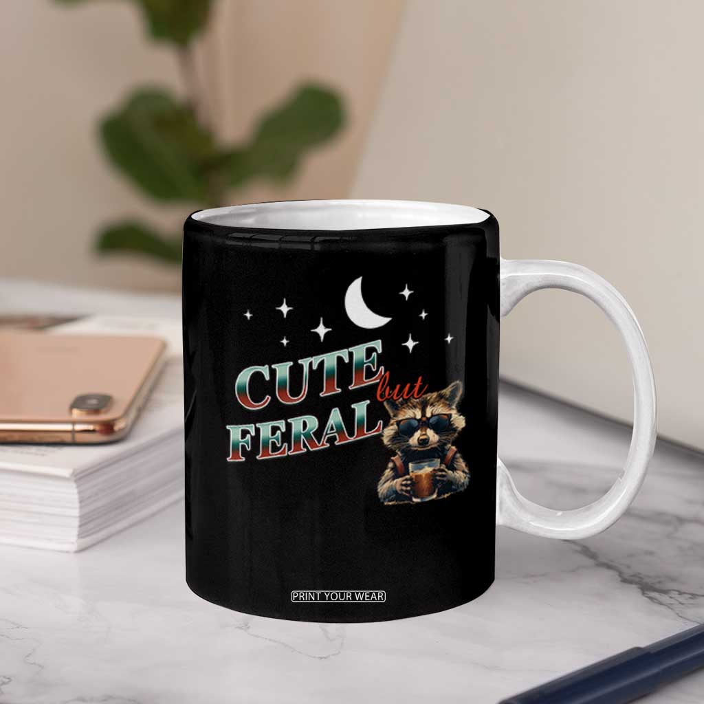Funny Raccoon Cute But Feral Coffee Mug Cute But Feral TB10 Print Your Wear