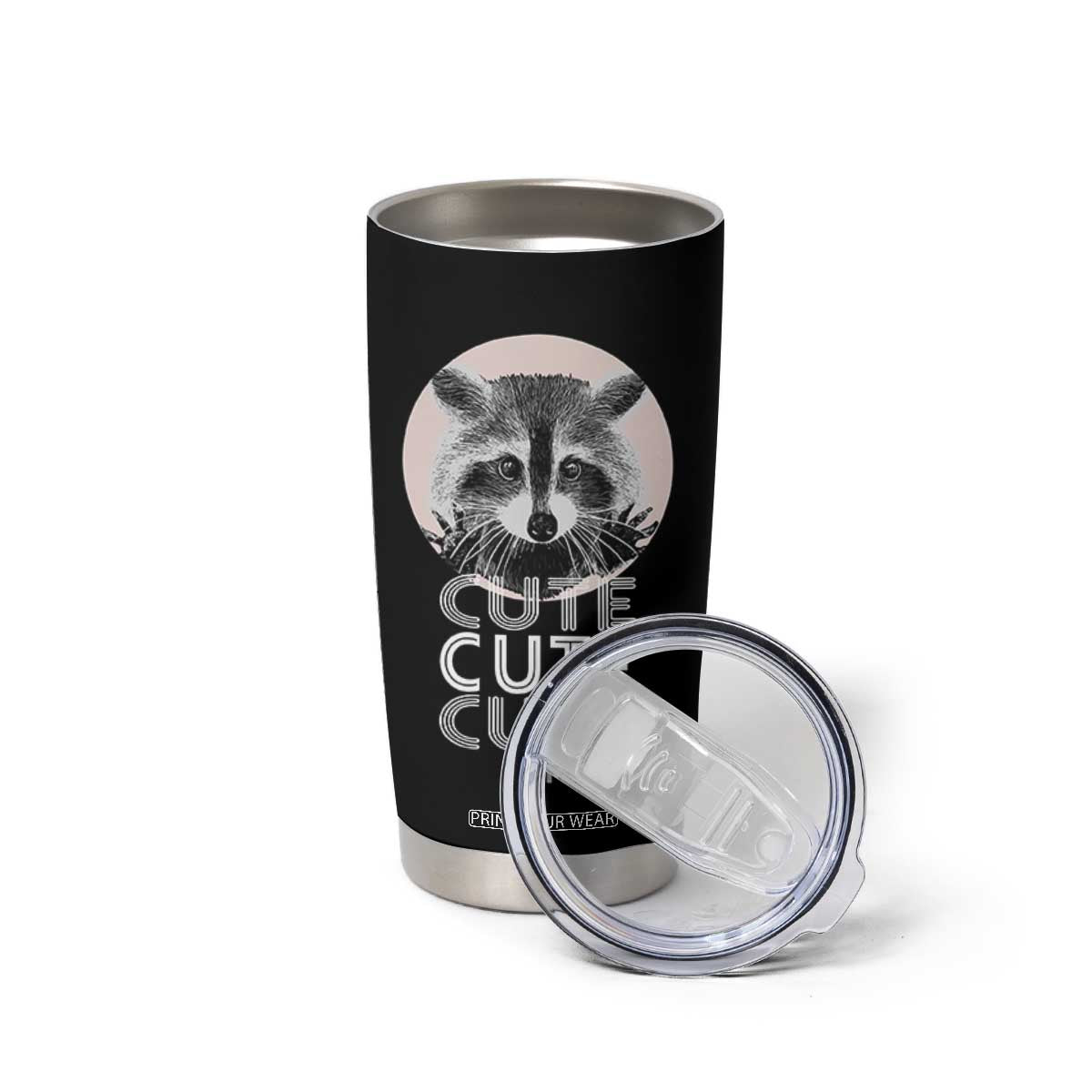 Cute Raccoon Tumbler Cup But Feral Gag Gift For Her TB10 Print Your Wear