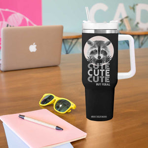 Cute Raccoon Tumbler With Handle But Feral Gag Gift For Her TB10 Print Your Wear
