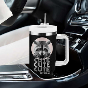 Cute Raccoon Tumbler With Handle But Feral Gag Gift For Her TB10 Print Your Wear