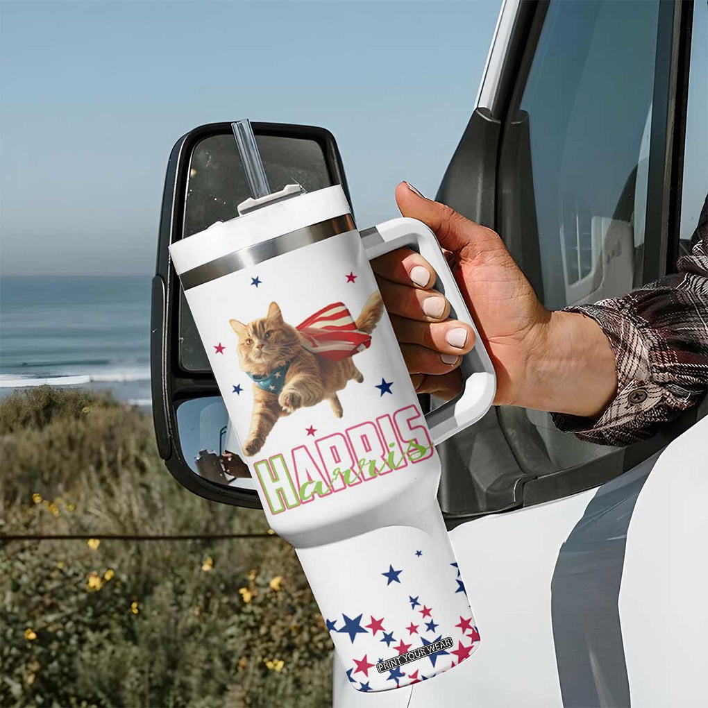 Harris 2024 Tumbler With Handle Cat Lady, Ladies for Kamala Madam President TB10 Print Your Wear